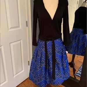 DVF ‘Jewel’ Silk Combo Wrap Dress